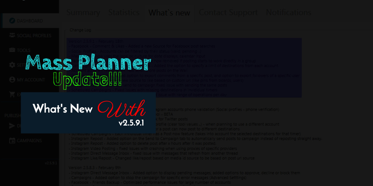 Mass Planner Update v2.5.9.1