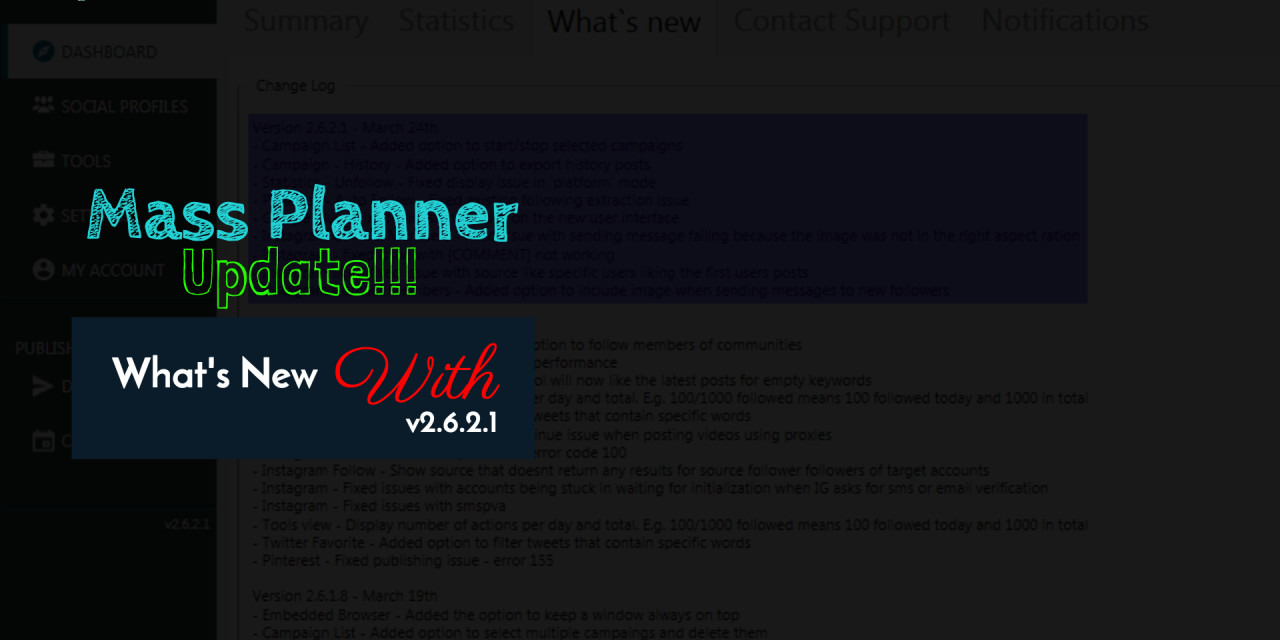 Mass Planner Update v2.6.2.1