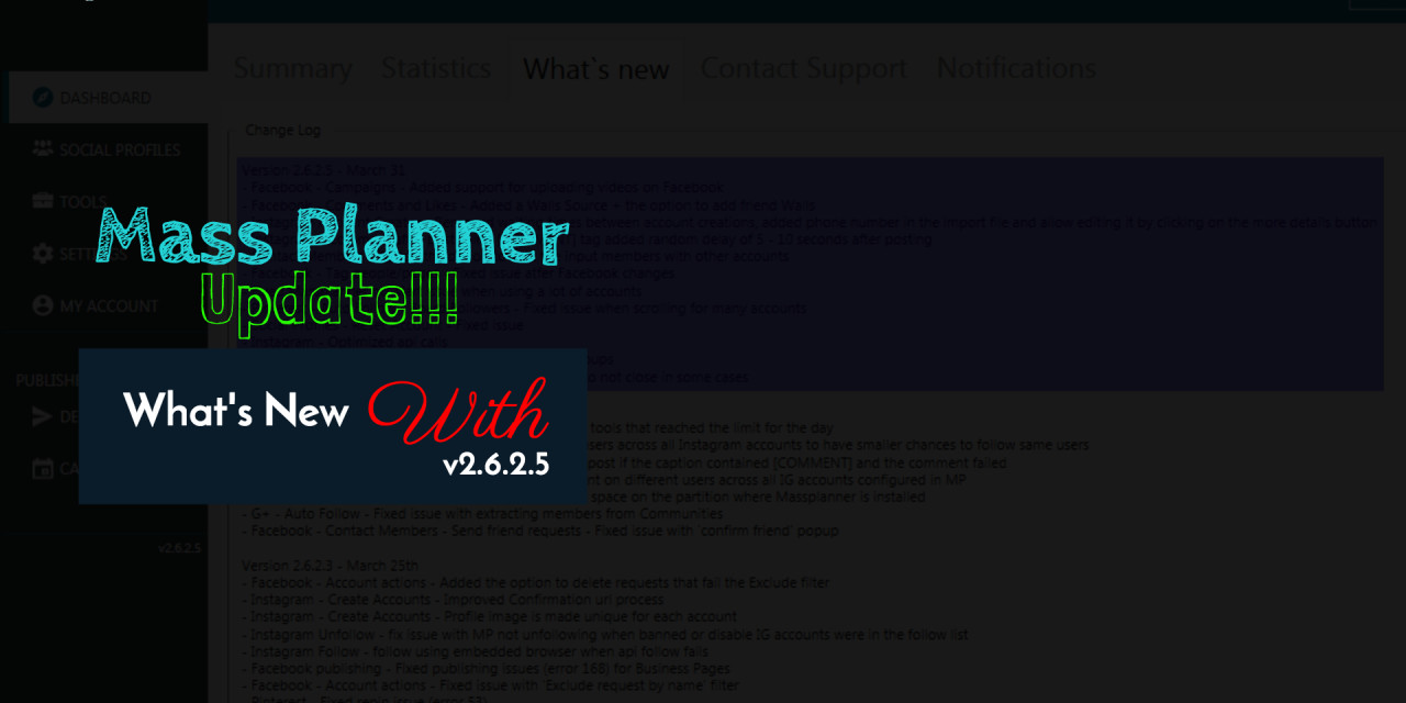 Mass Planner Update v2.6.2.5