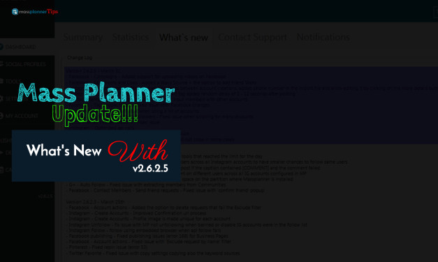 Mass Planner Update v2.6.2.5