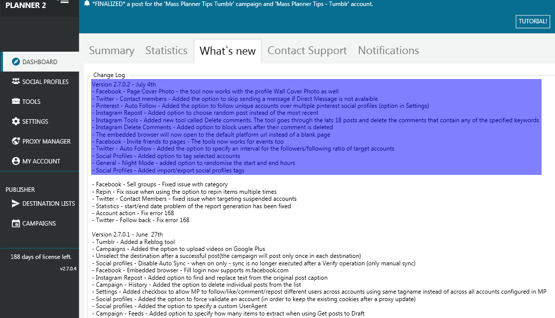Mass Planner Update v2.7.0.2