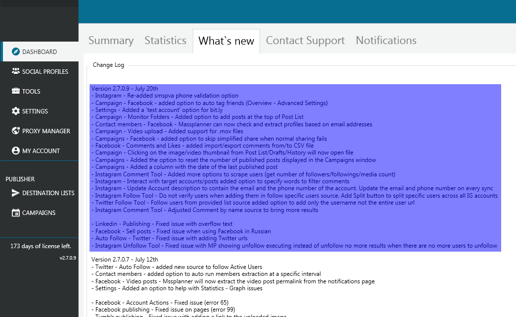 Mass Planner Update v2.7.0.9