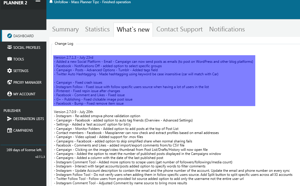 Mass Planner Update v2.7.1.3