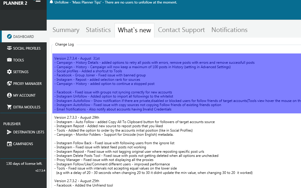 Mass Planner Update v2.7.3.4