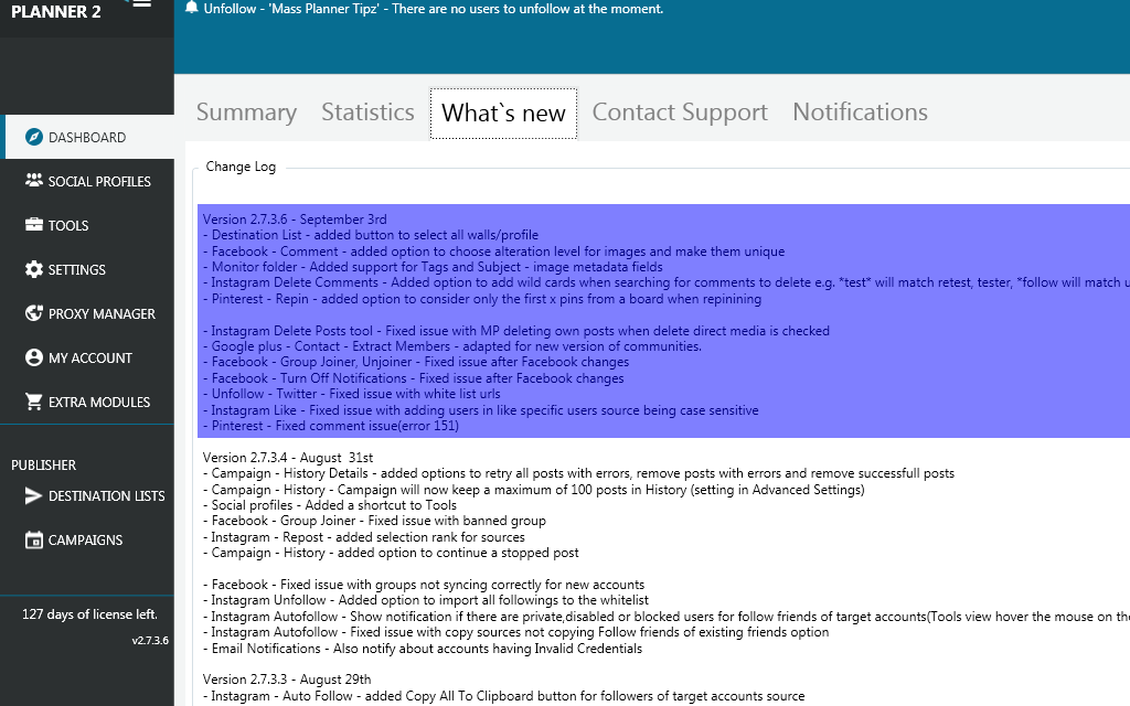 Mass Planner Update v2.7.3.6